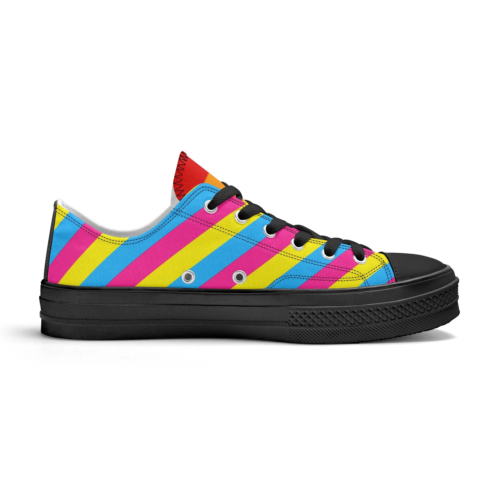 Pansexual Pride Collection - Mens Classic Low Top Canvas Shoes for the LGBTQIA  community