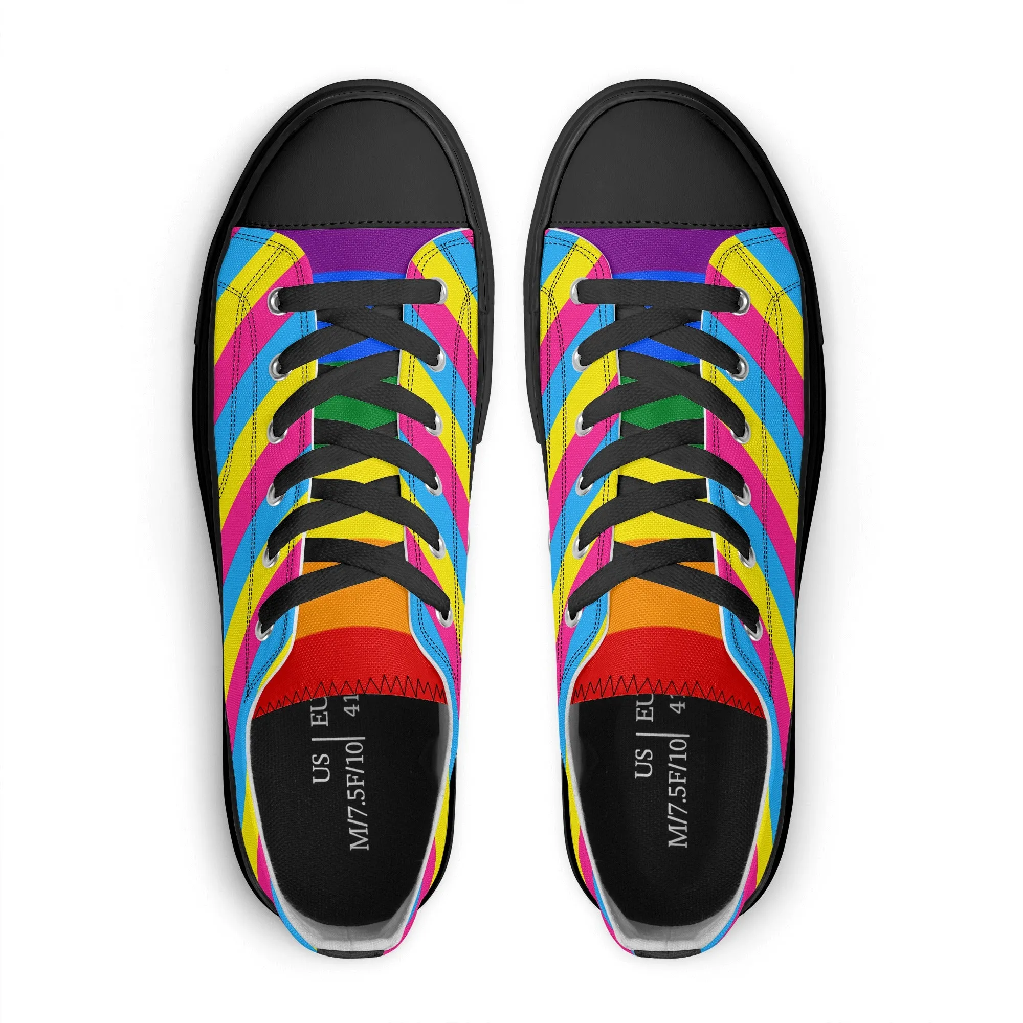 Pansexual Pride Collection - Mens Classic Low Top Canvas Shoes for the LGBTQIA  community
