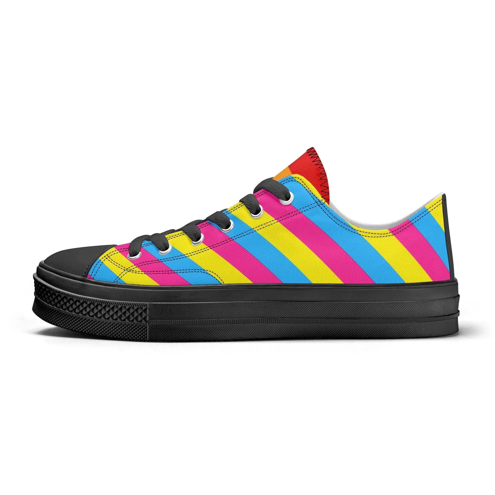 Pansexual Pride Collection - Mens Classic Low Top Canvas Shoes for the LGBTQIA  community