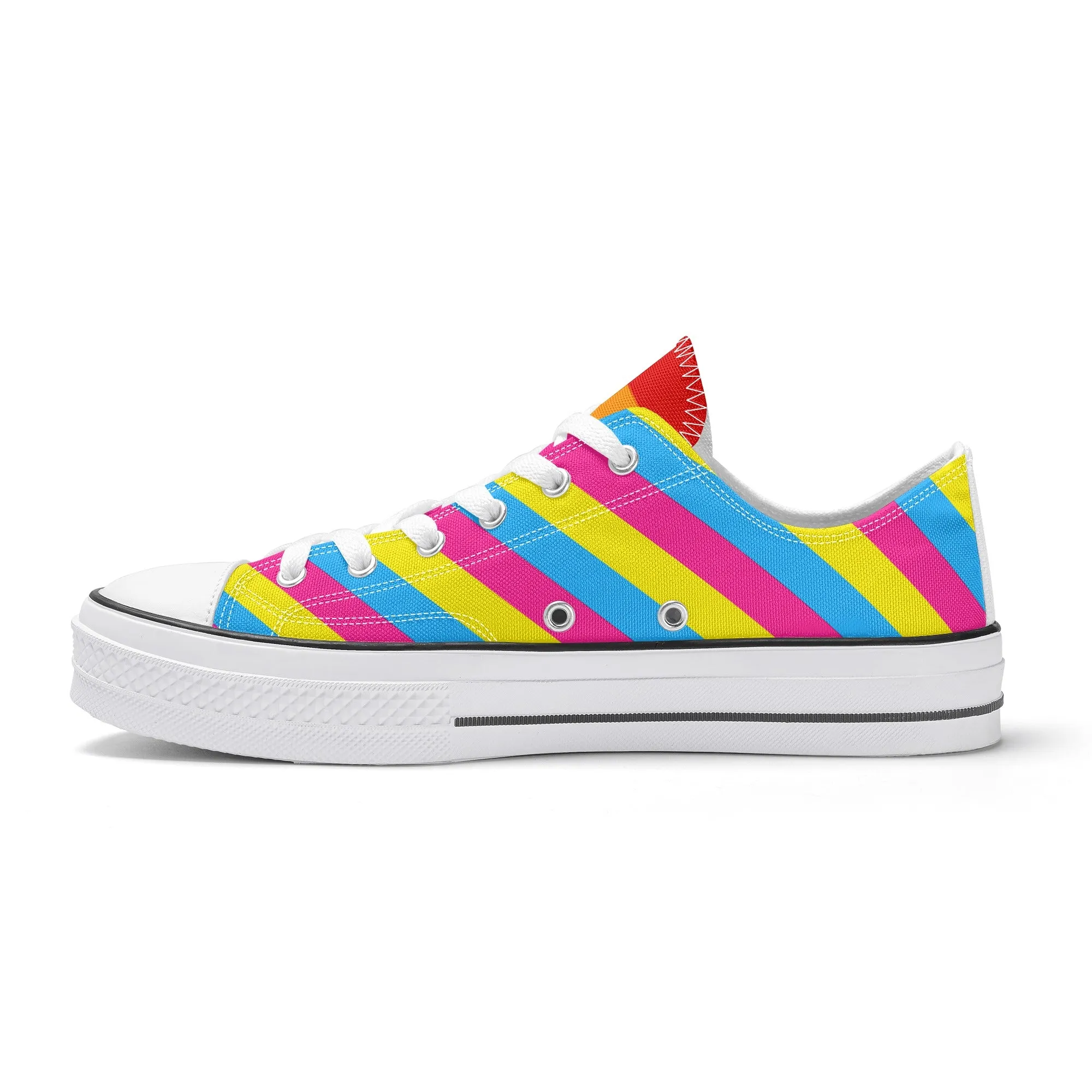 Pansexual Pride Collection - Mens Classic Low Top Canvas Shoes for the LGBTQIA  community