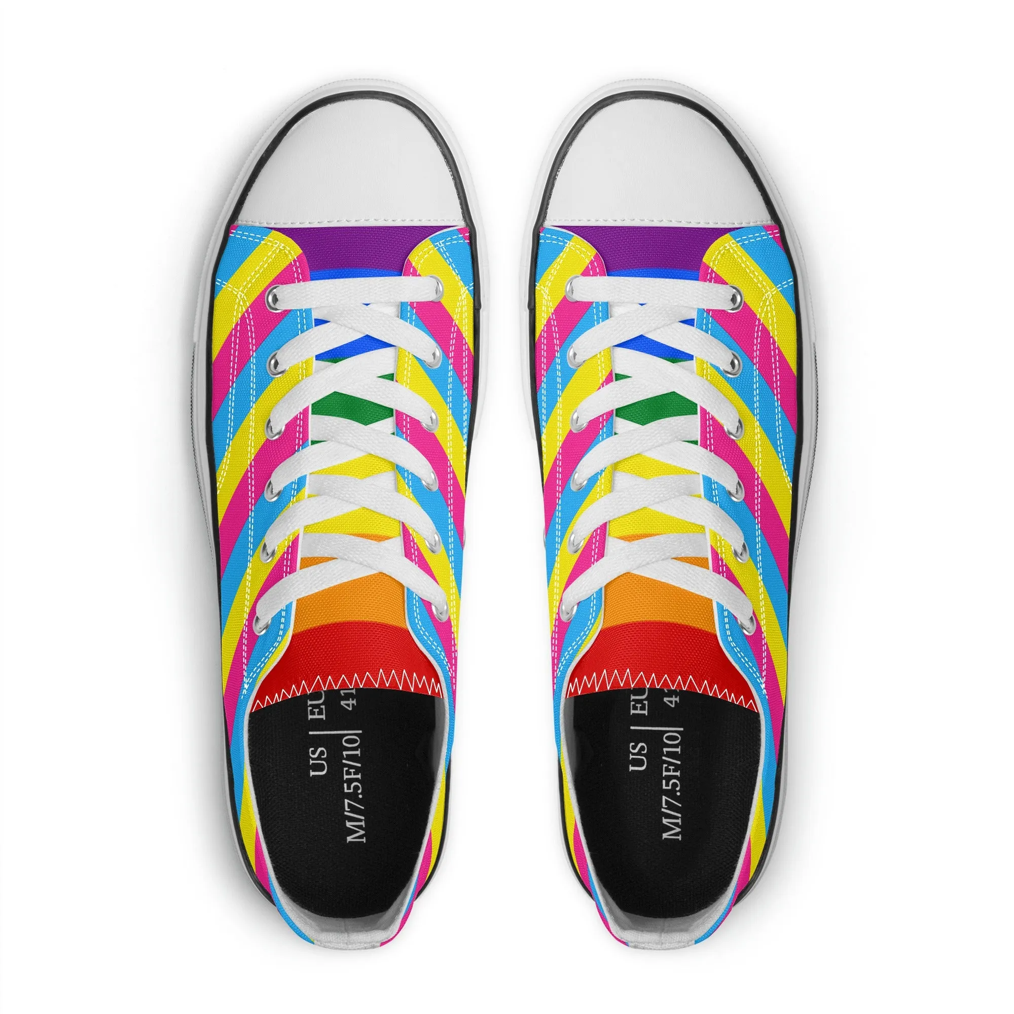 Pansexual Pride Collection - Mens Classic Low Top Canvas Shoes for the LGBTQIA  community