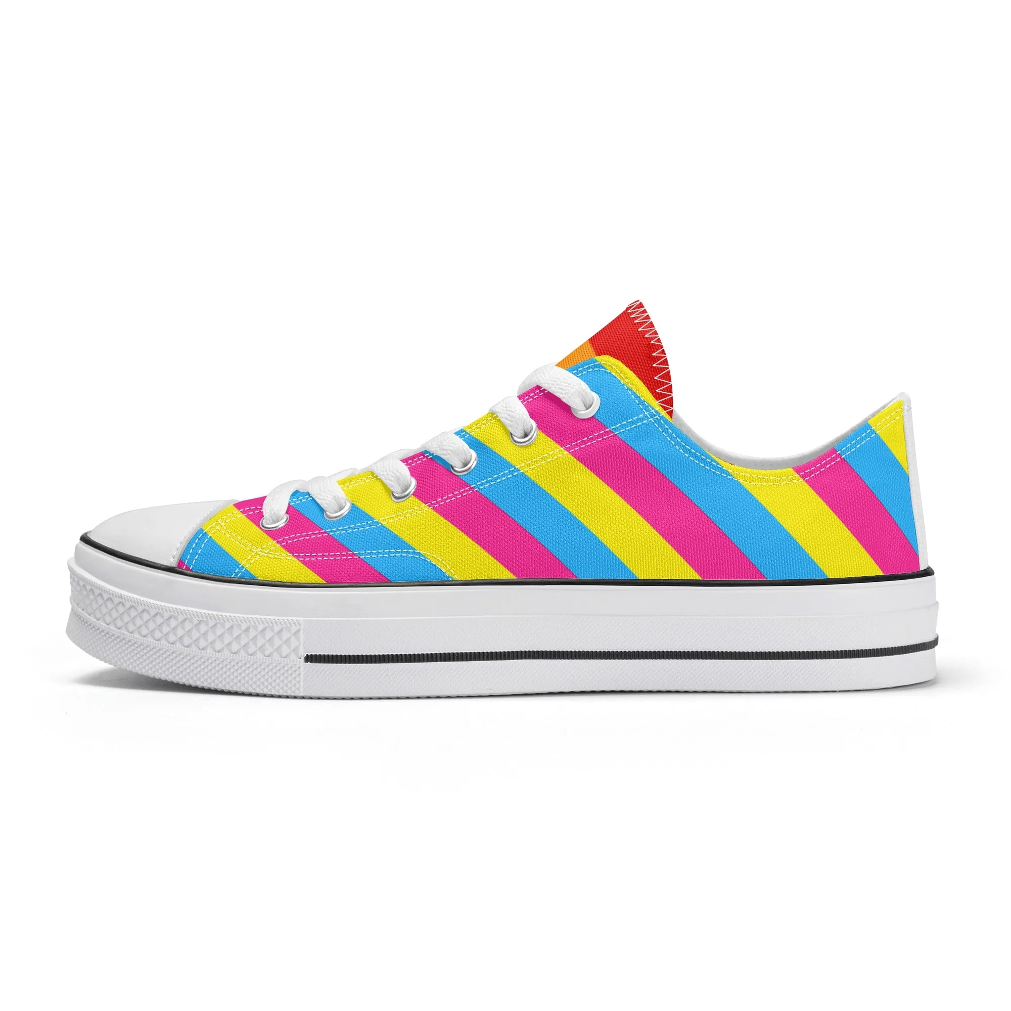 Pansexual Pride Collection - Mens Classic Low Top Canvas Shoes for the LGBTQIA  community