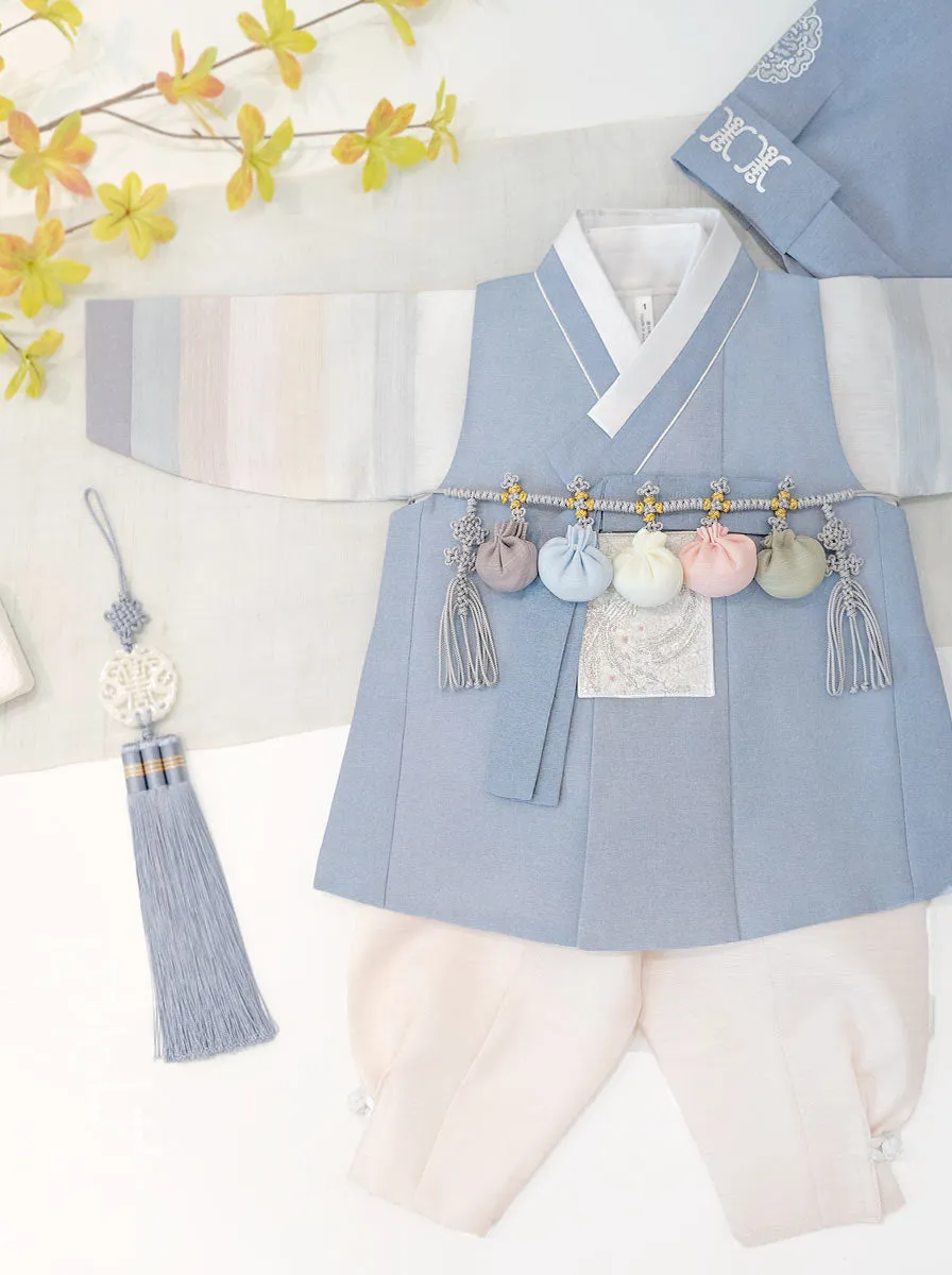 Pastel Blue Baby Boy Hanbok