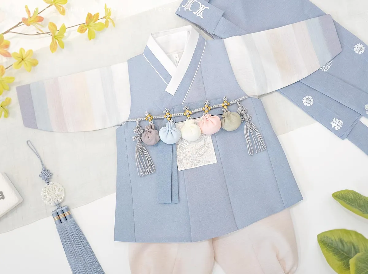 Pastel Blue Baby Boy Hanbok