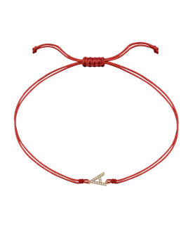 Paved Diamond Initial String of Love - 14K Yellow Gold