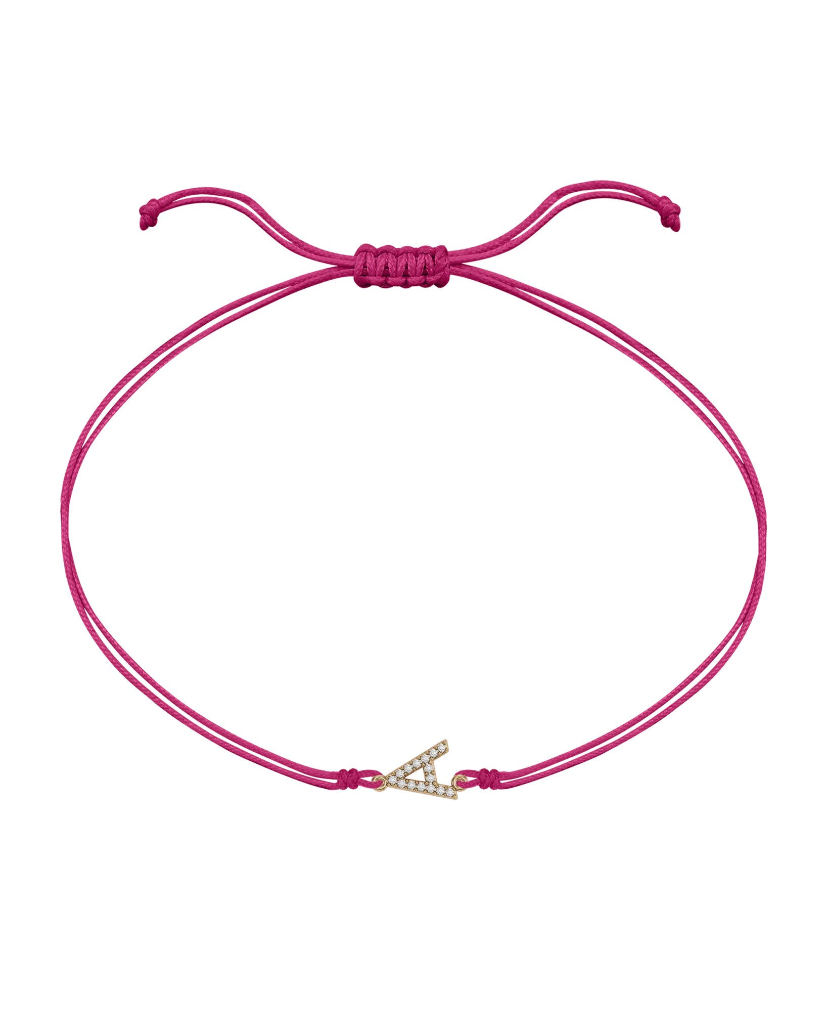 Paved Diamond Initial String of Love - 14K Yellow Gold