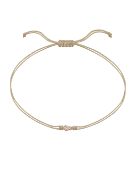 Pear Diamond String Of Love - 14K Rose Gold