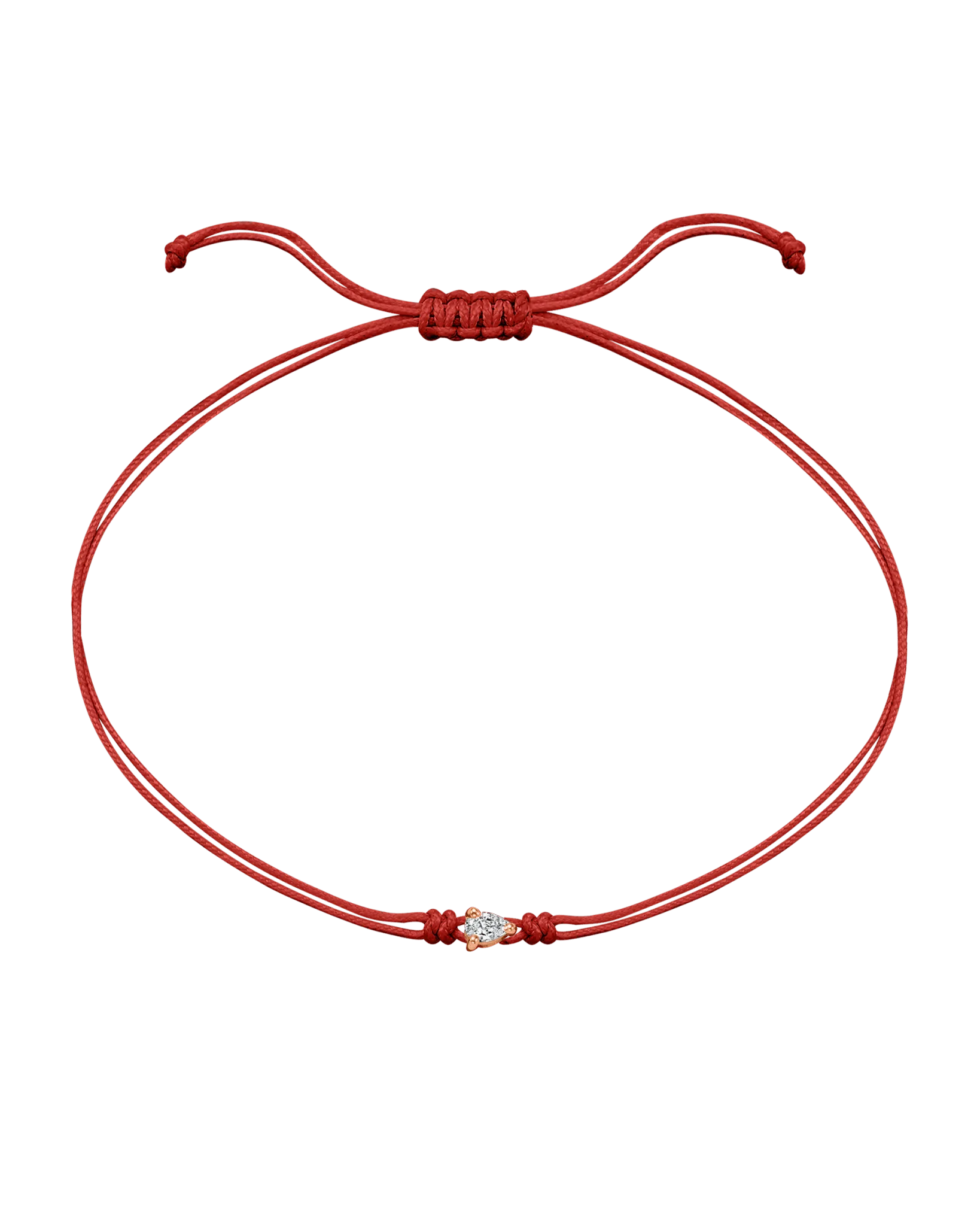 Pear Diamond String Of Love - 14K Rose Gold