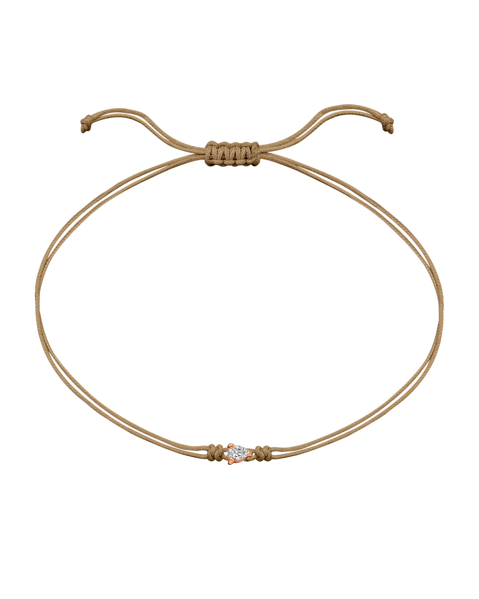 Pear Diamond String Of Love - 14K Rose Gold