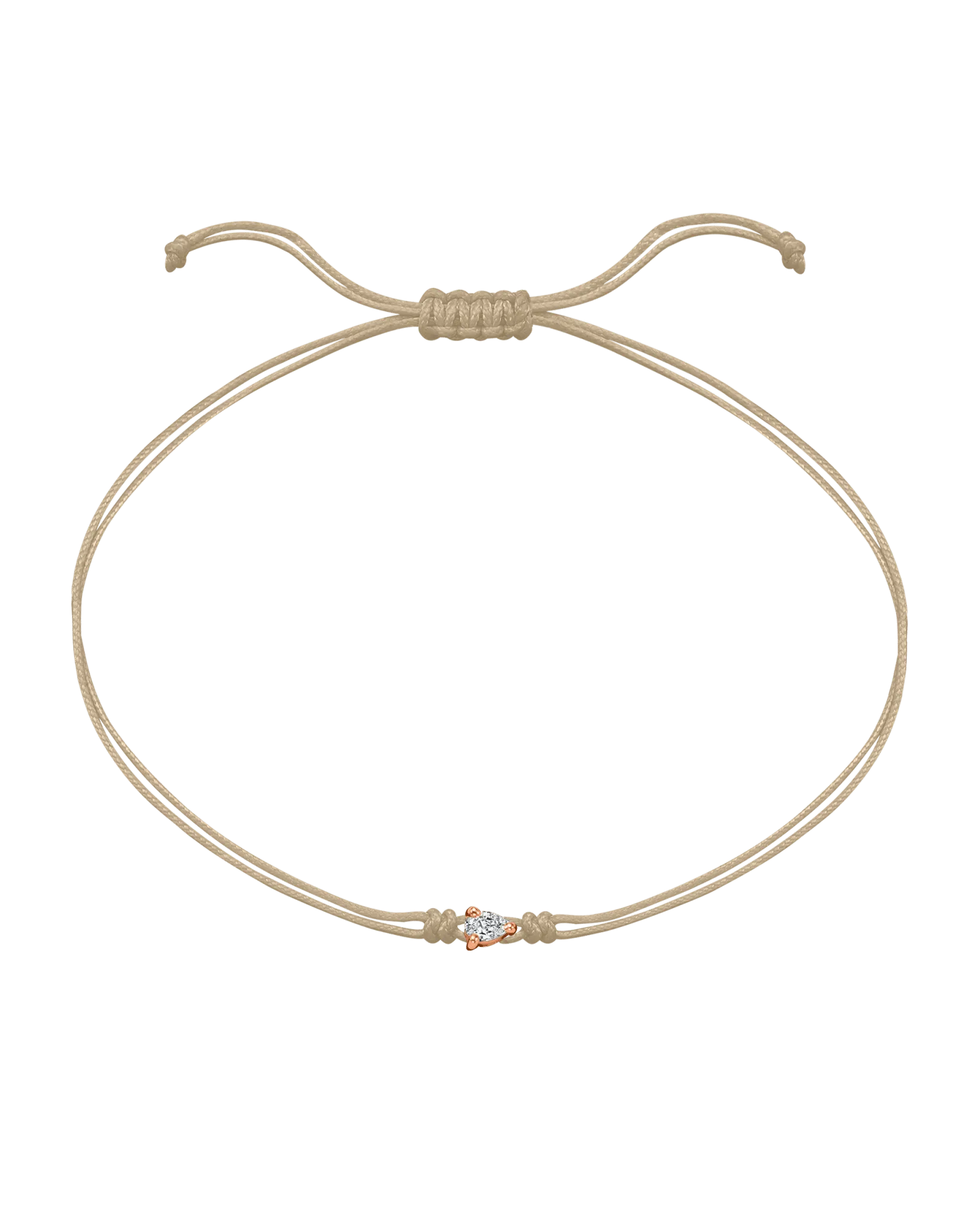 Pear Diamond String Of Love - 14K Rose Gold