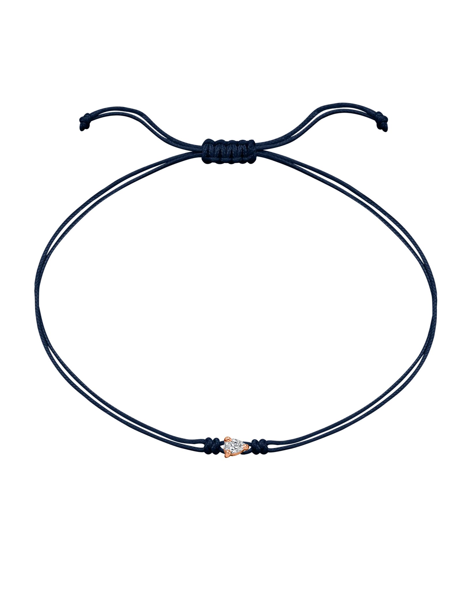 Pear Diamond String Of Love - 14K Rose Gold