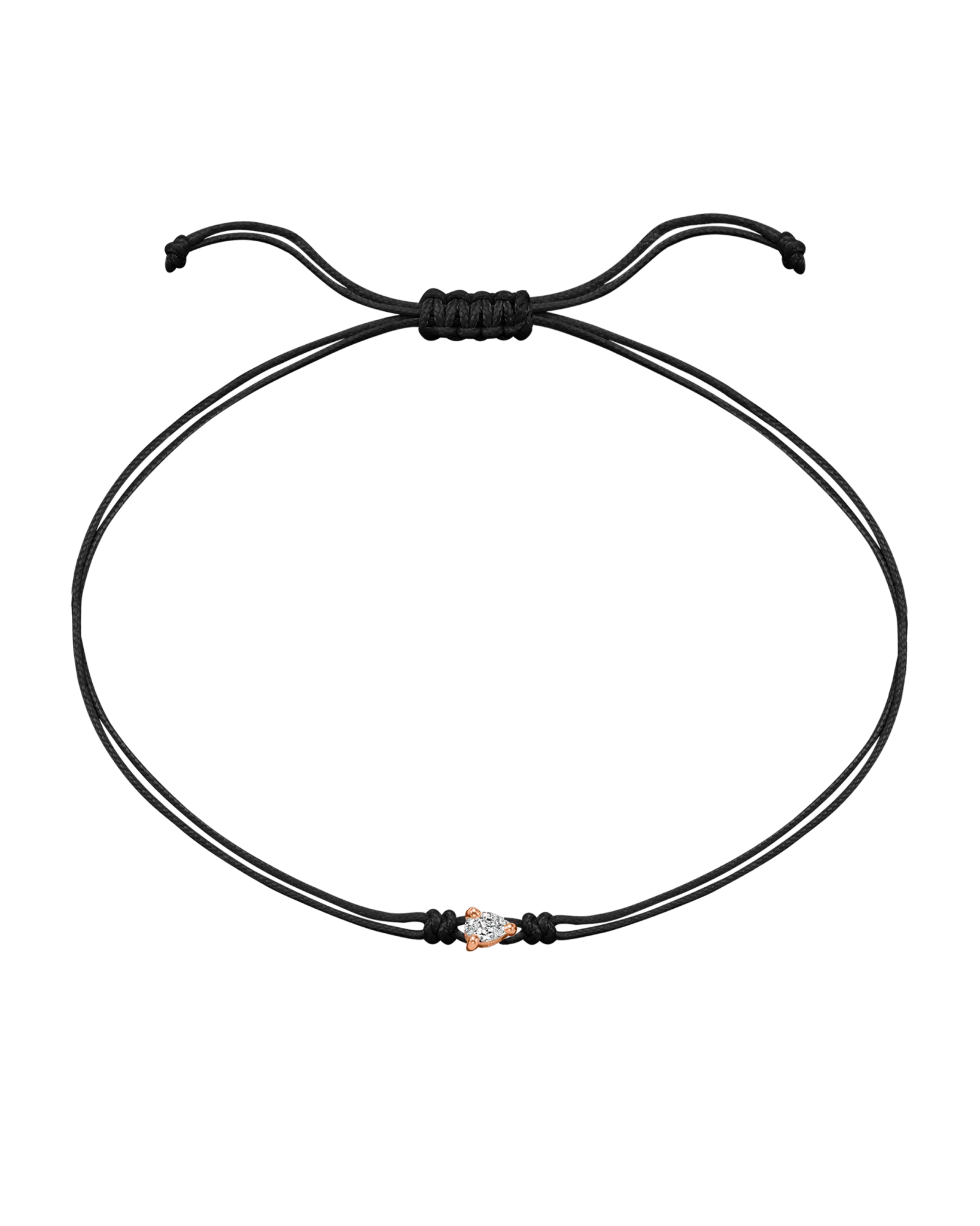 Pear Diamond String Of Love - 14K Rose Gold