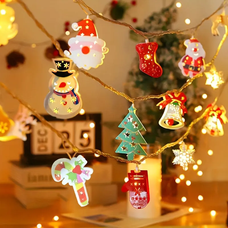 Perfect for Indoor Holiday Decorations LED Christmas Lights String - Charming Santa Claus, Snowman, etc - Parties and Bedroom Ambiance