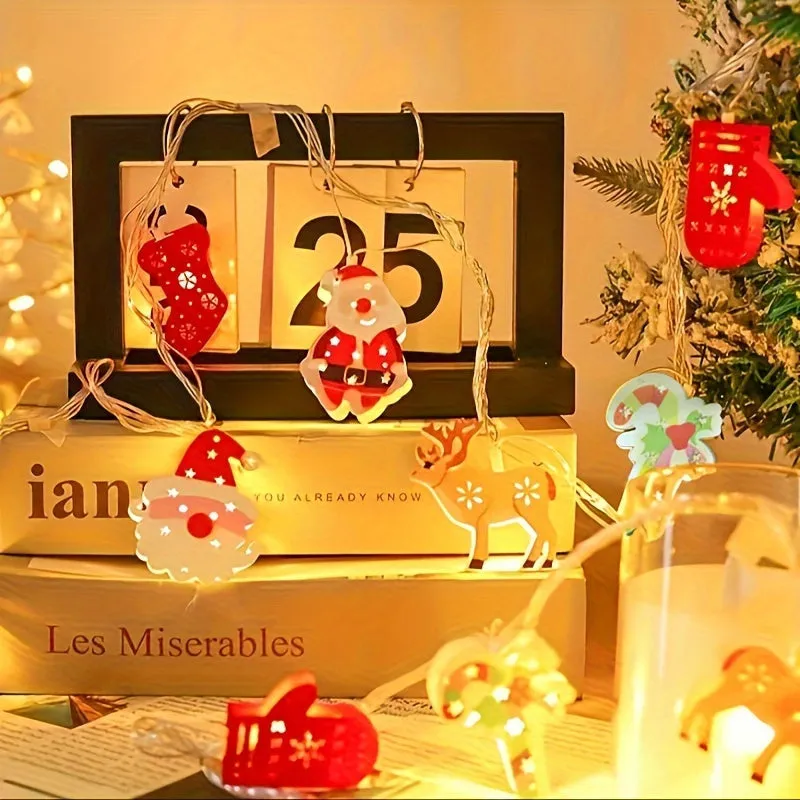 Perfect for Indoor Holiday Decorations LED Christmas Lights String - Charming Santa Claus, Snowman, etc - Parties and Bedroom Ambiance