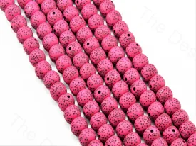 Pink Plastic Printed Beads
