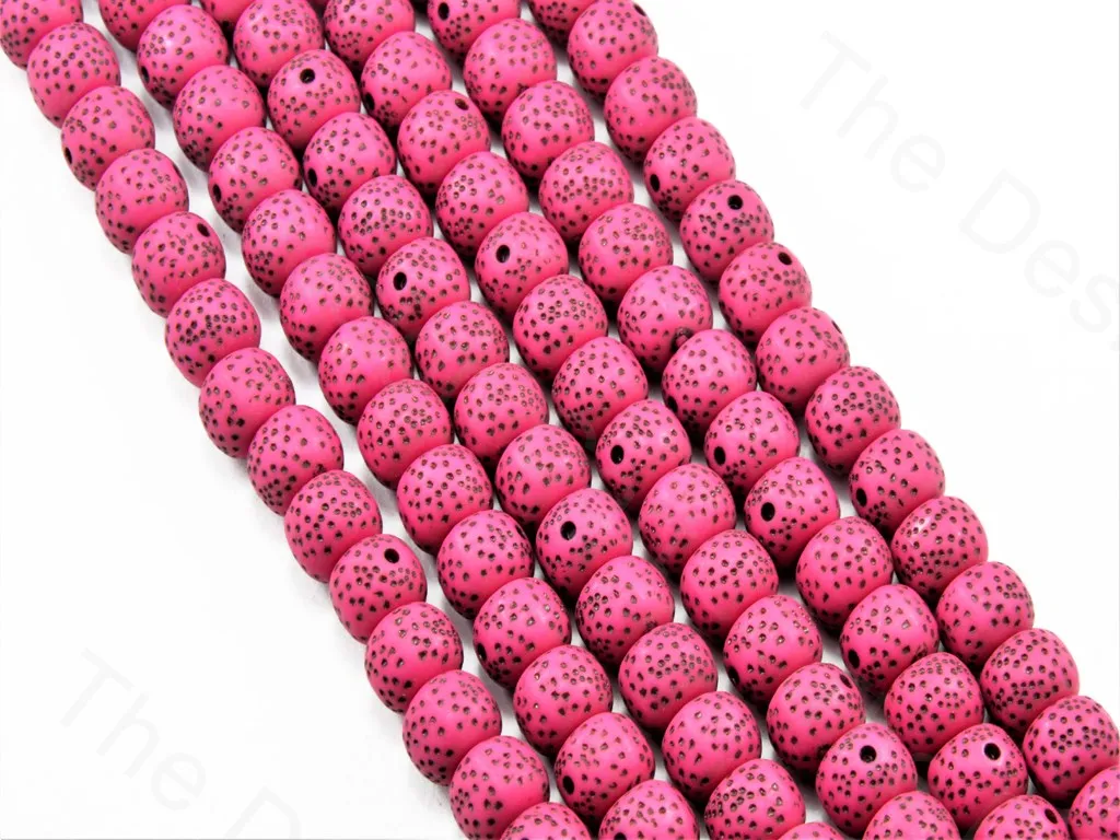 Pink Plastic Printed Beads