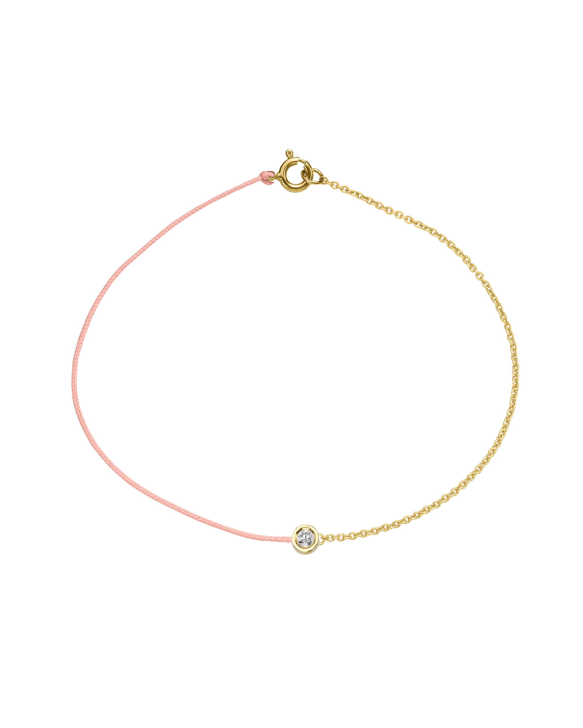 Pink : The Half Chain String of Love - 14K Yellow Gold
