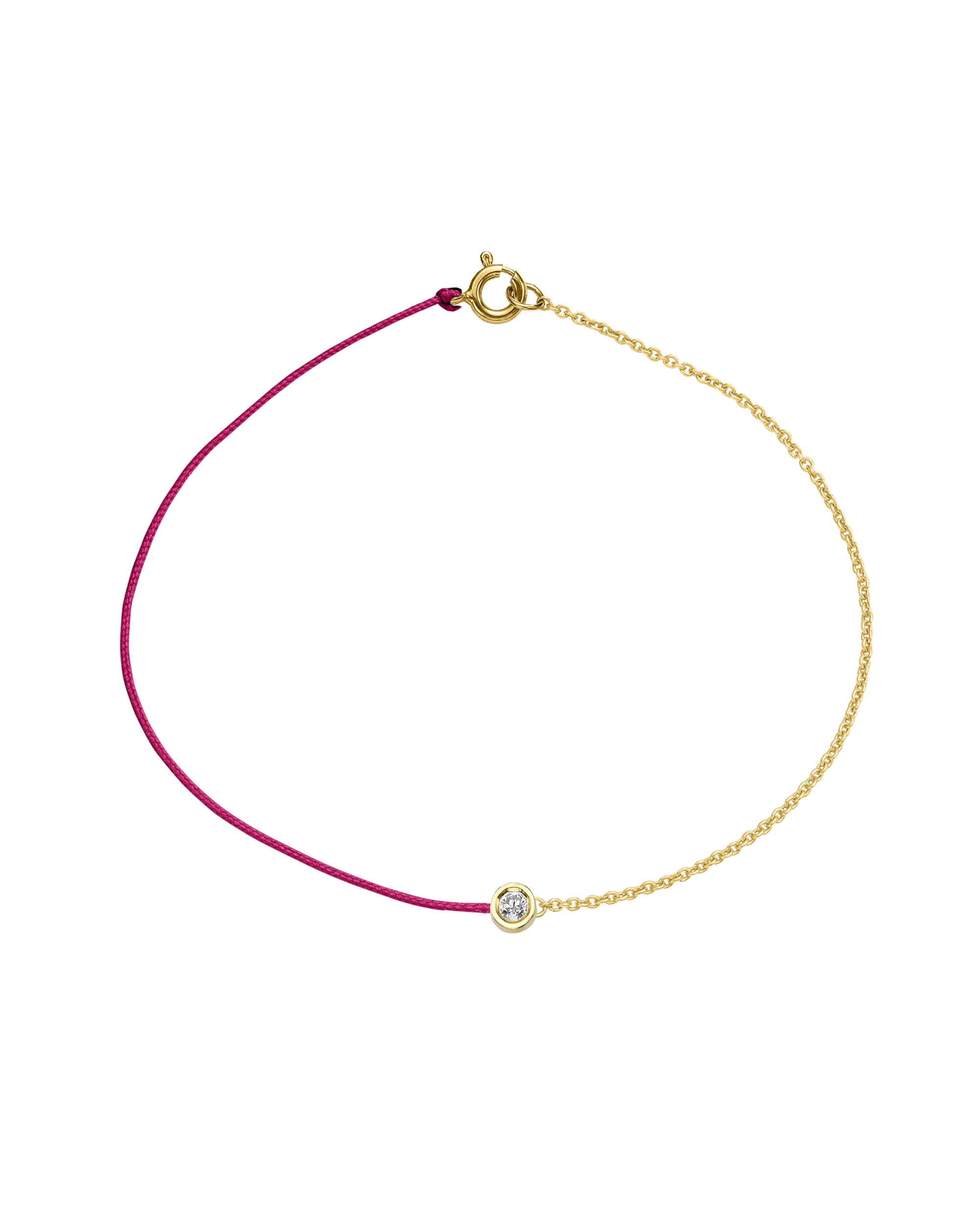 Pink : The Half Chain String of Love - 14K Yellow Gold