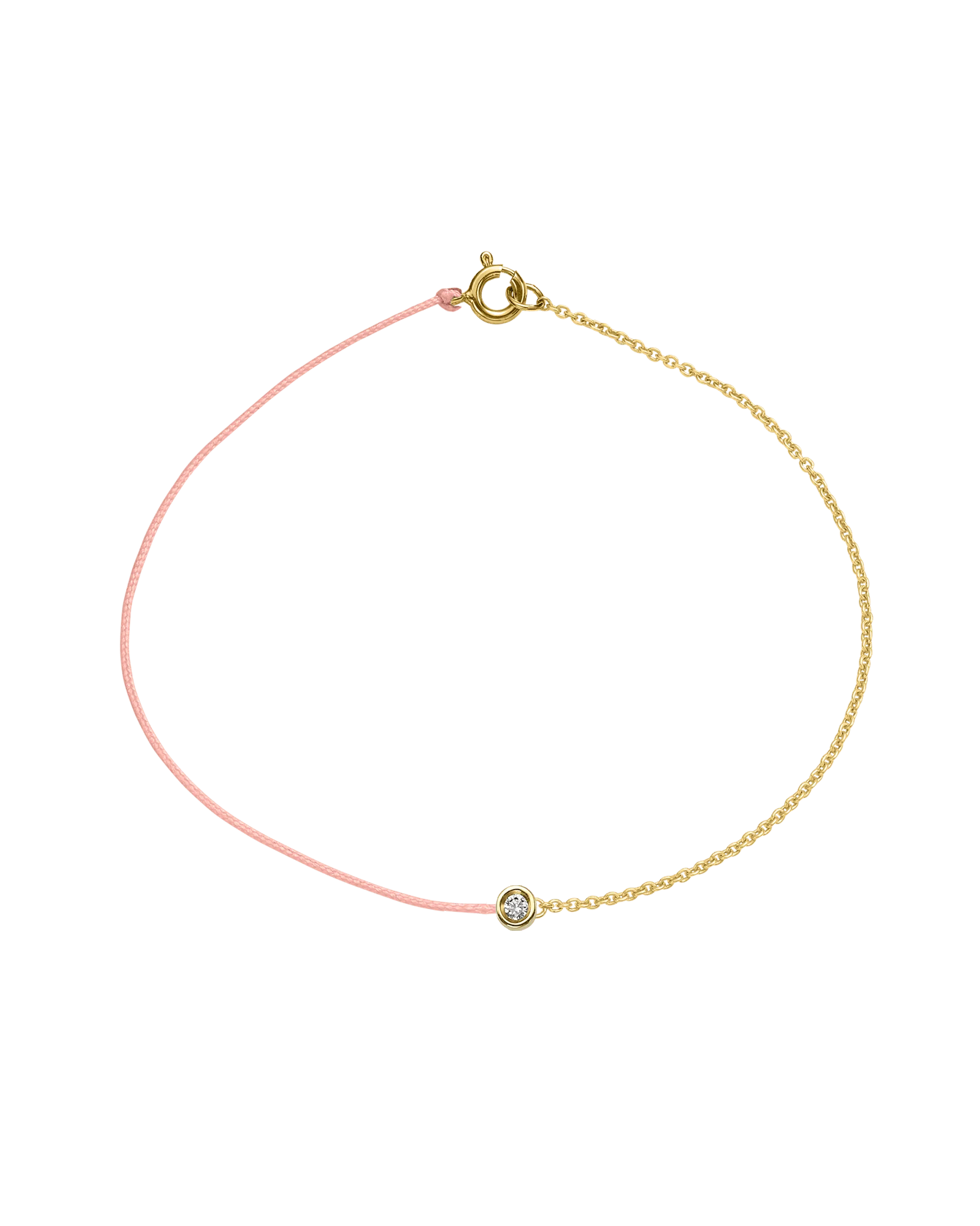 Pink : The Half Chain String of Love - 14K Yellow Gold