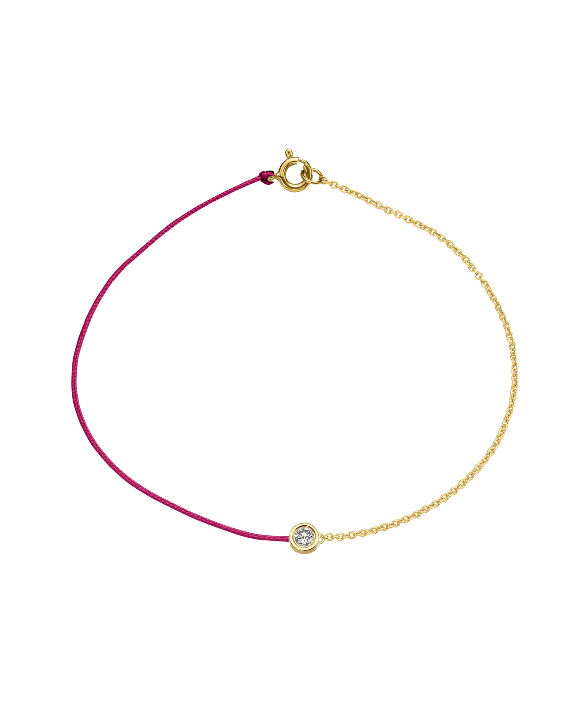 Pink : The Half Chain String of Love - 14K Yellow Gold