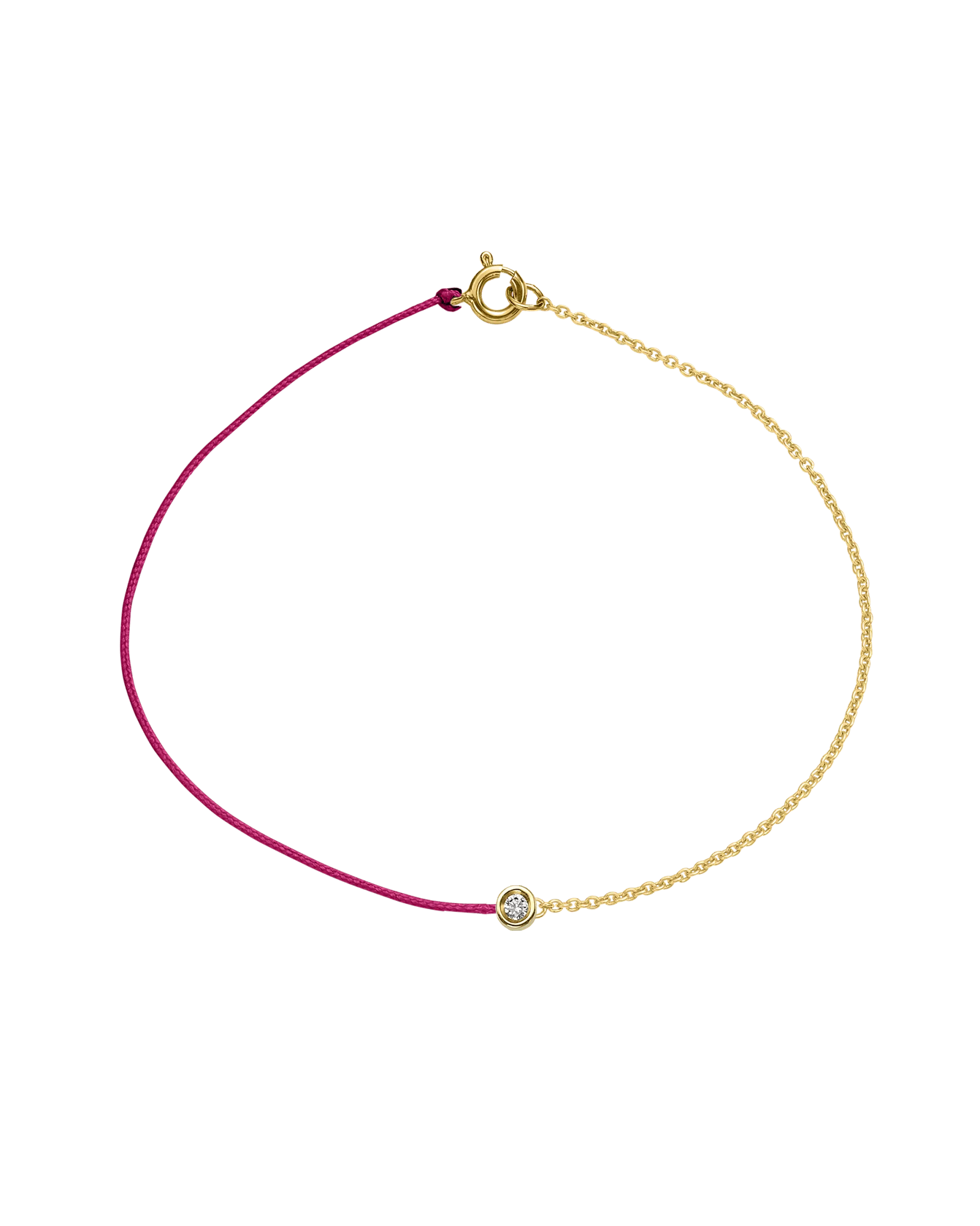 Pink : The Half Chain String of Love - 14K Yellow Gold