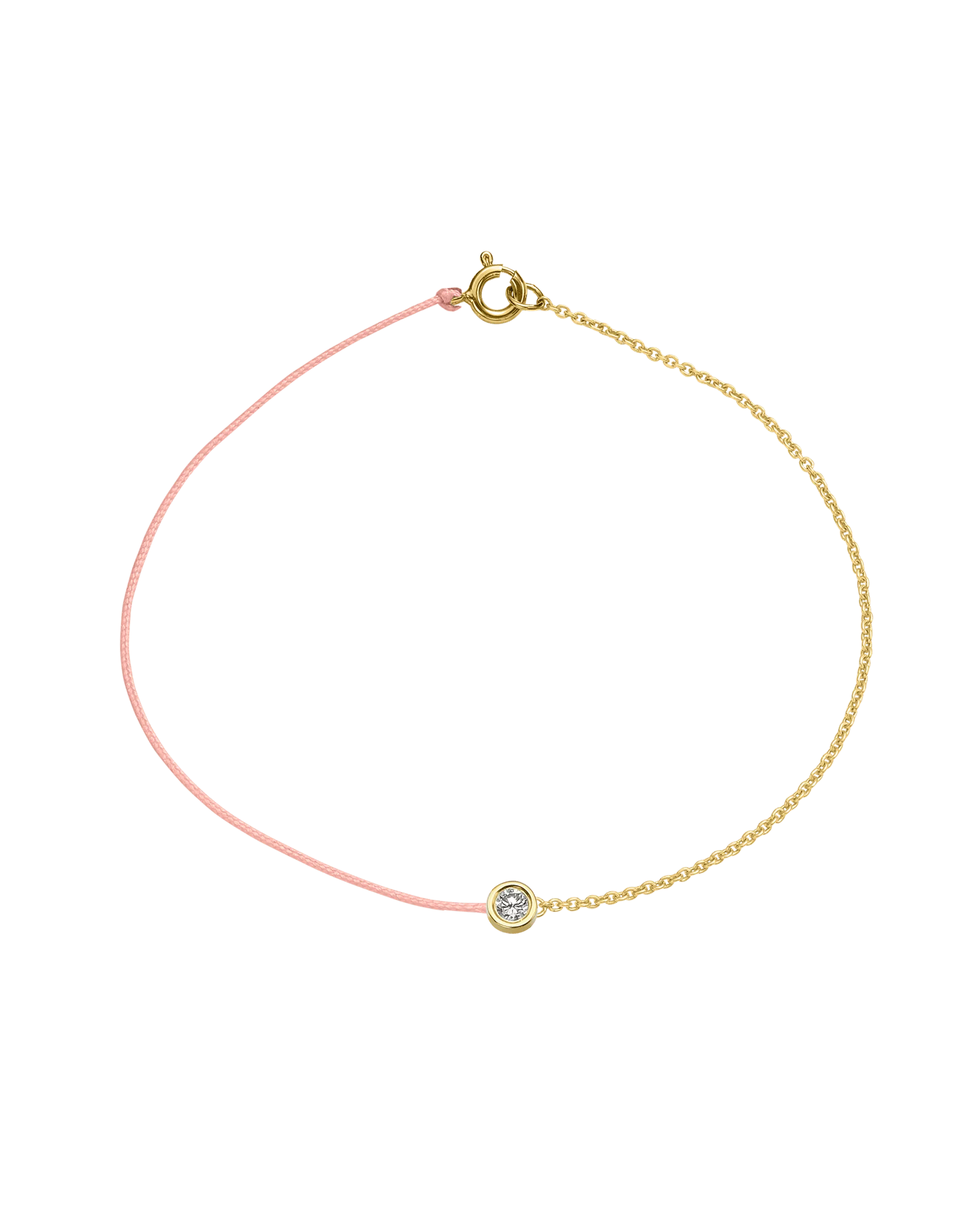 Pink : The Half Chain String of Love - 14K Yellow Gold