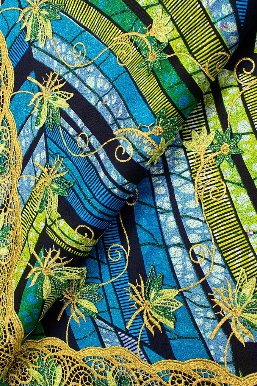 Platinum Vlisco Grand Super with Lace Embroidery - GSWL006