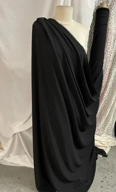 Poly Crepe- Jet Black