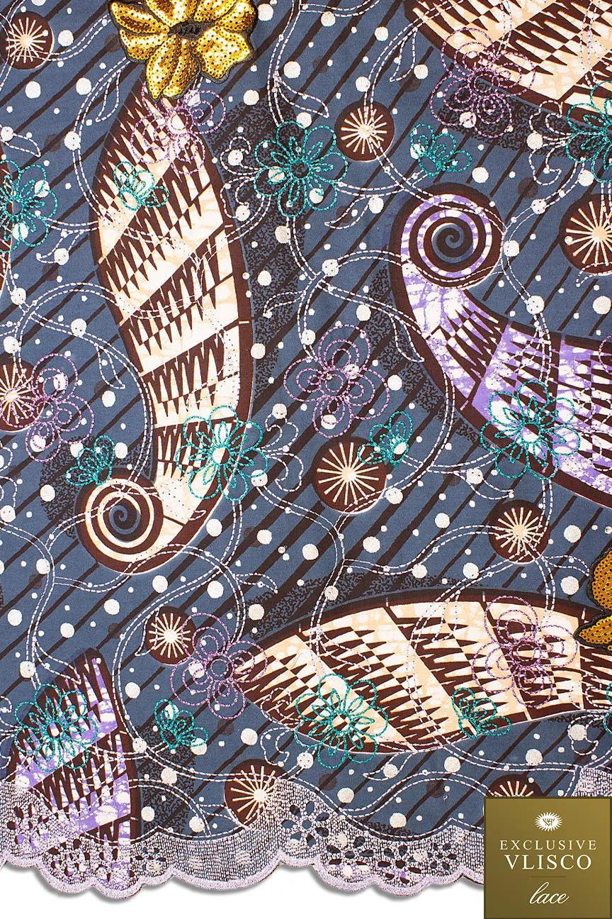 Premium Vlisco Exclusive with Lace Embroidery - PVHL010