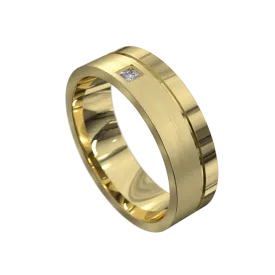 Princess Cut Diamond Matt & Polished Flat Ring