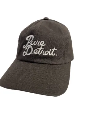 Pure Detroit Script Flexfit Fitted Hat / Gray