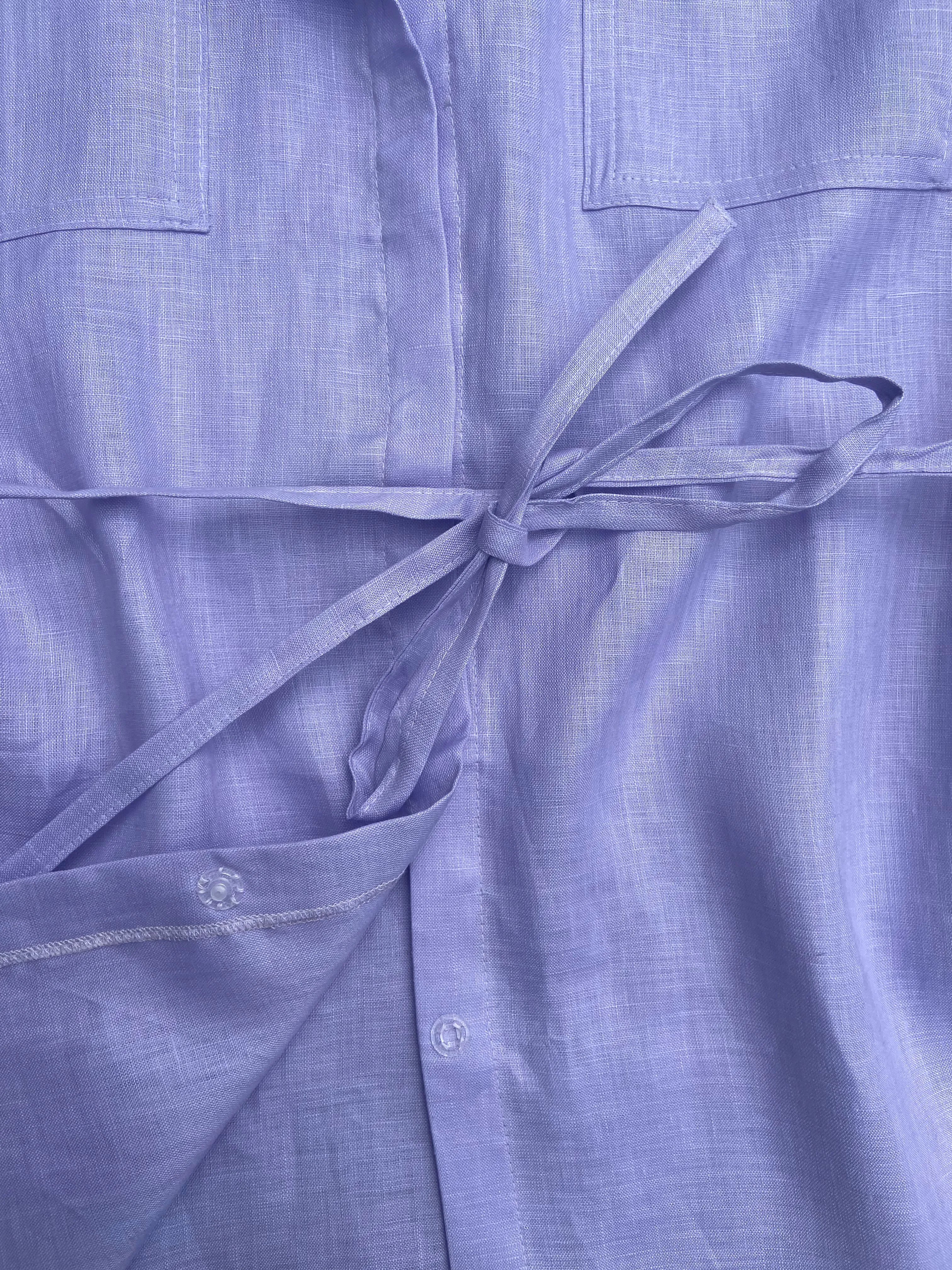 Purple Oversized Linen sleeveless Shirt