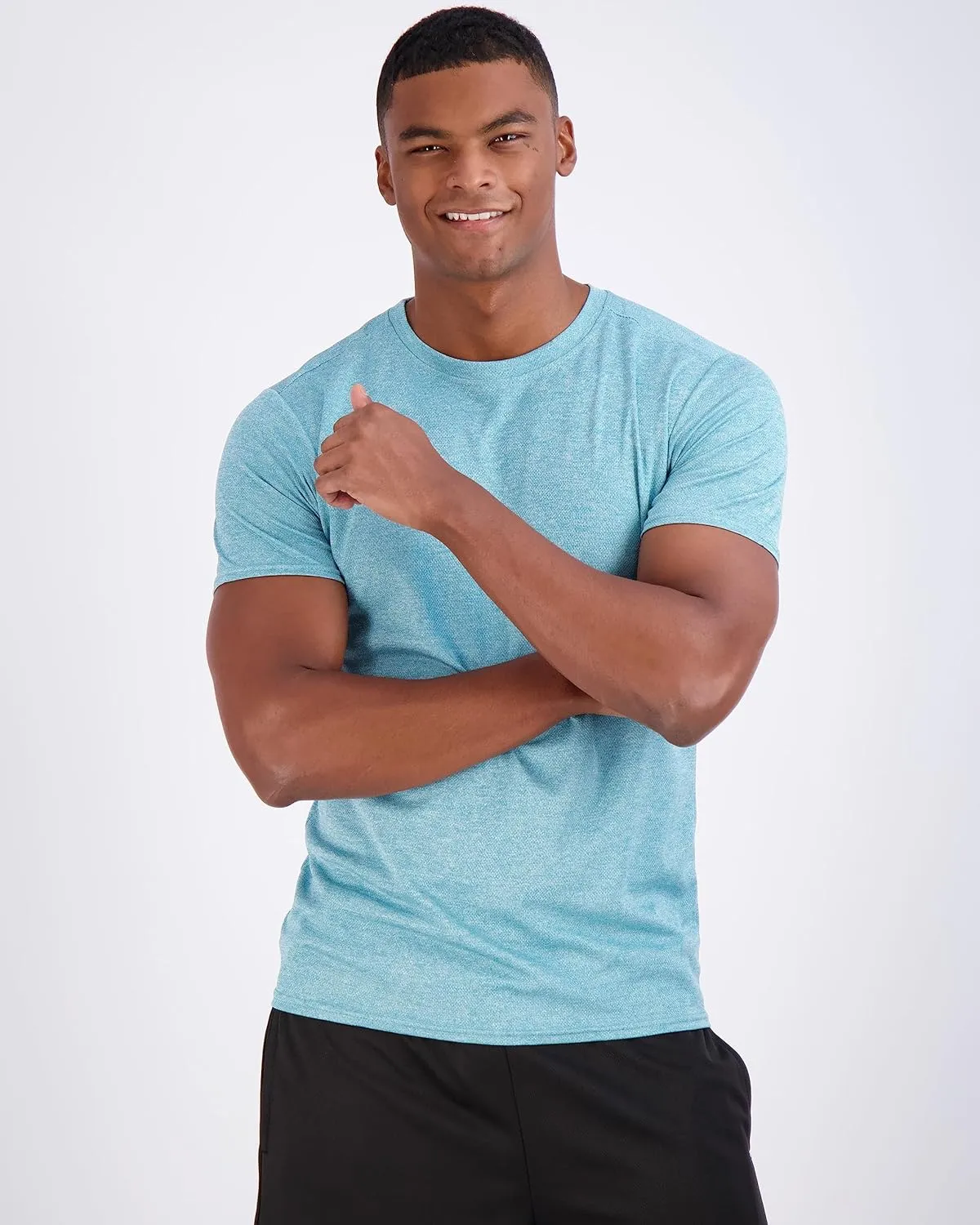 Real Essentials 5 Pack Men??s Active Quick Dry Mesh Crew Neck T Shirts | Athletic Short Sleeve Tee (Available in Big & Tall)