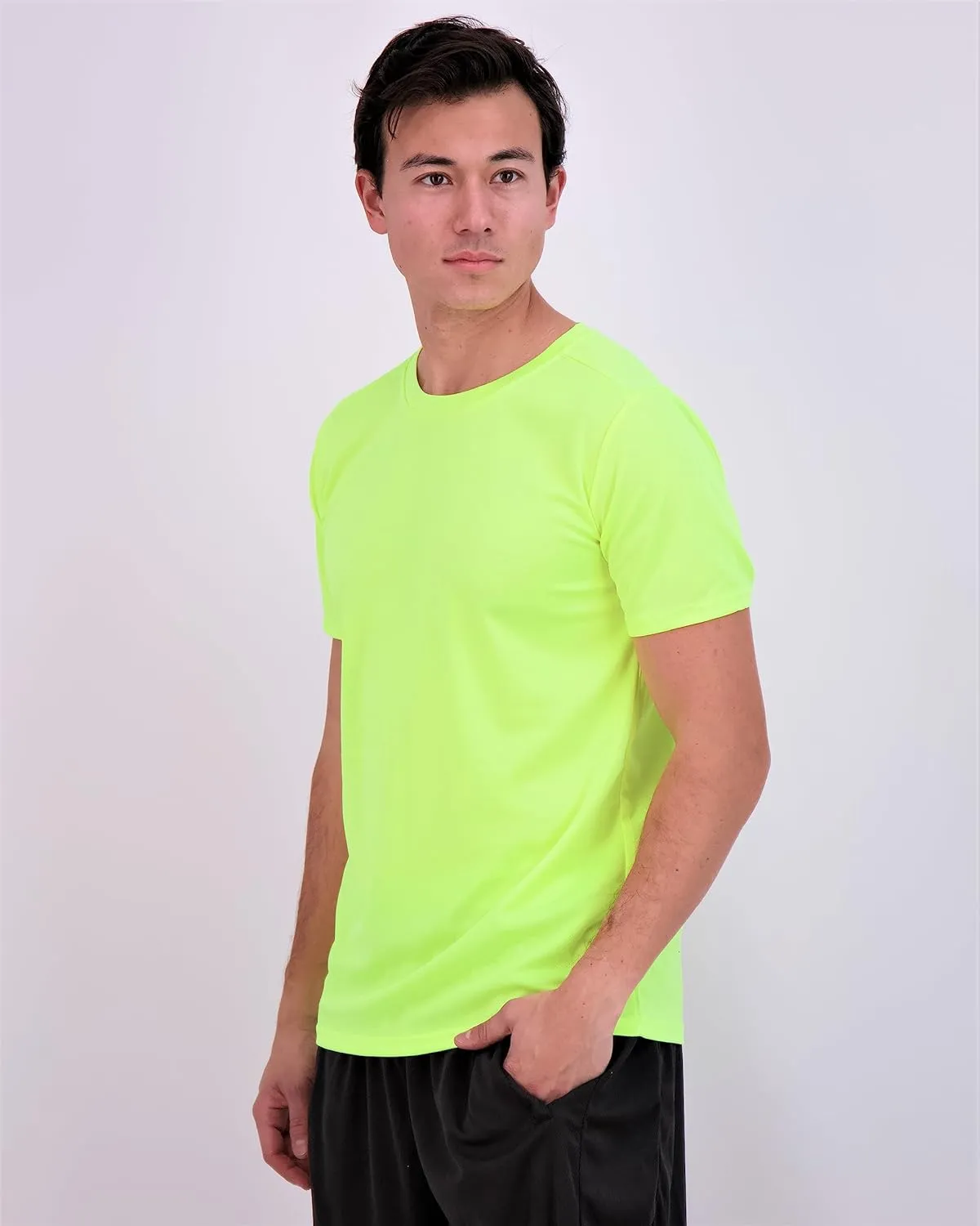 Real Essentials 5 Pack Men??s Active Quick Dry Mesh Crew Neck T Shirts | Athletic Short Sleeve Tee (Available in Big & Tall)