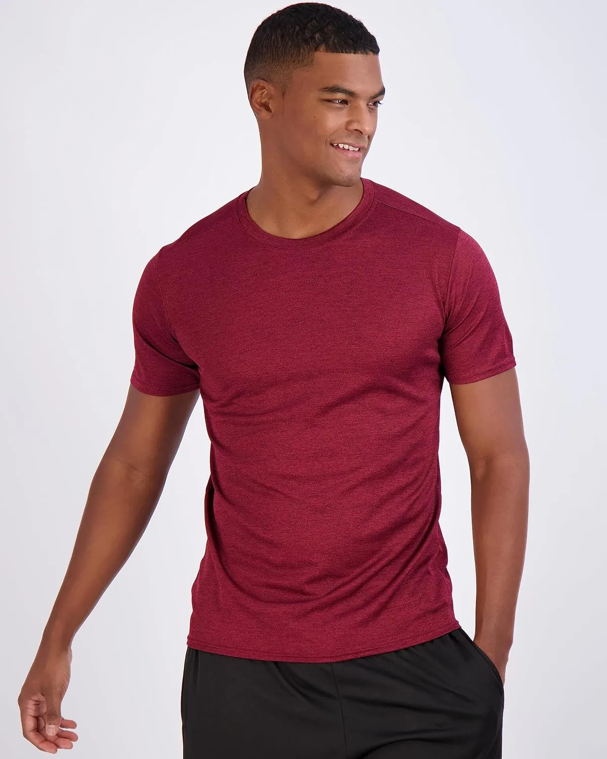 Real Essentials 5 Pack Men??s Active Quick Dry Mesh Crew Neck T Shirts | Athletic Short Sleeve Tee (Available in Big & Tall)
