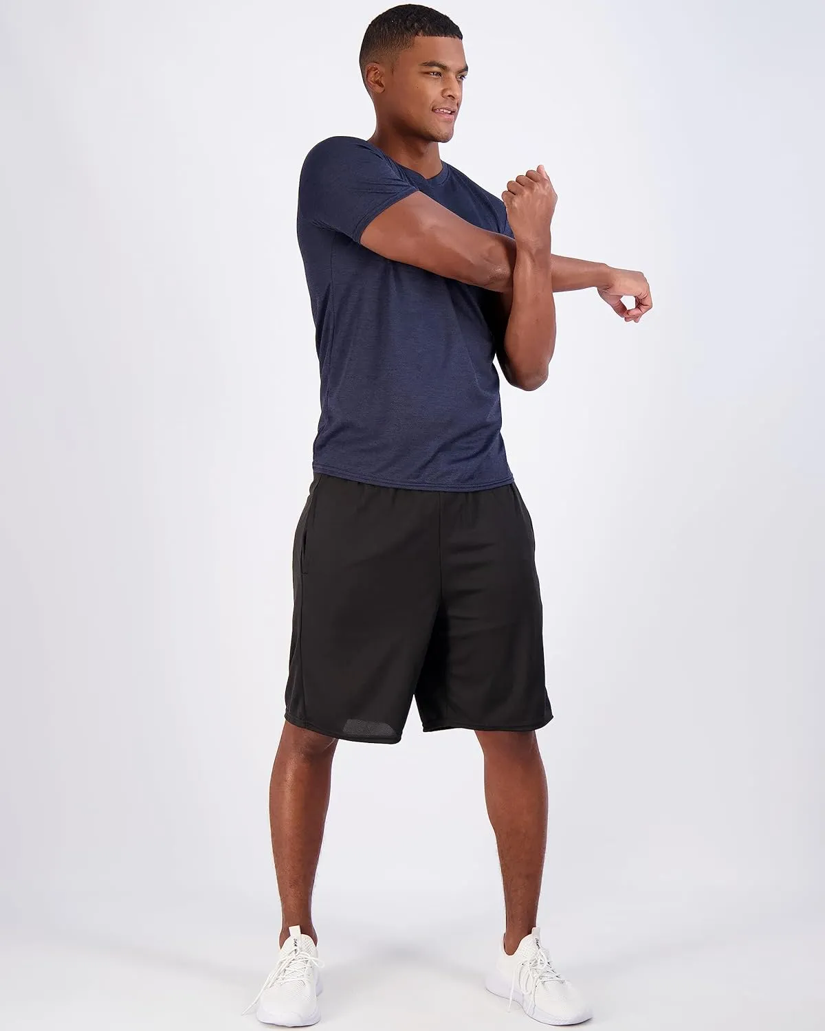 Real Essentials 5 Pack Men??s Active Quick Dry Mesh Crew Neck T Shirts | Athletic Short Sleeve Tee (Available in Big & Tall)