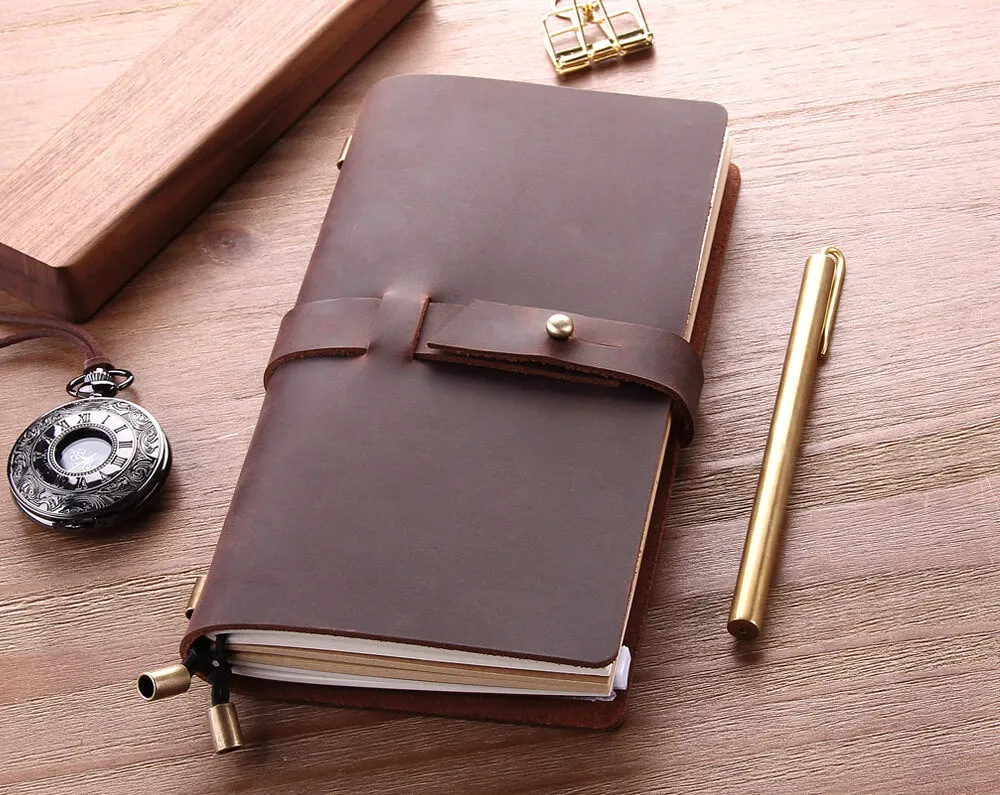 Refillable Genuine Leather Handmade Journal for Father's Day Gift