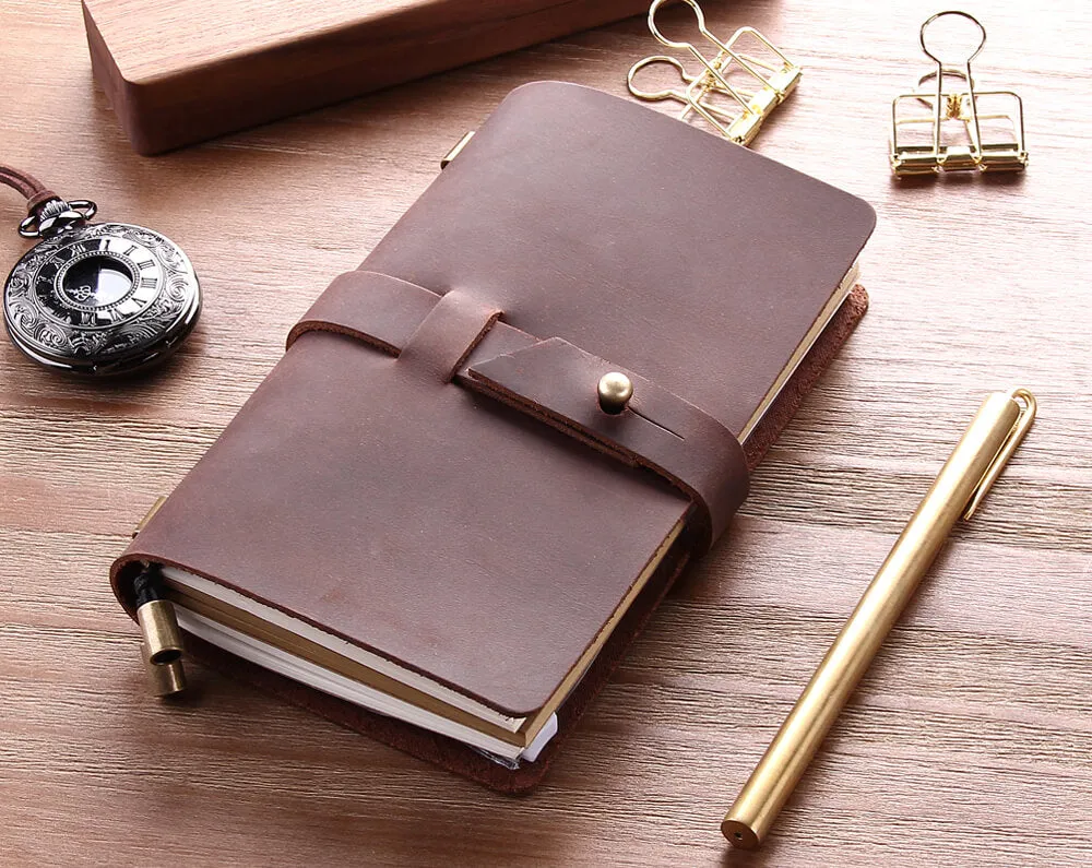 Refillable Genuine Leather Handmade Journal for Father's Day Gift