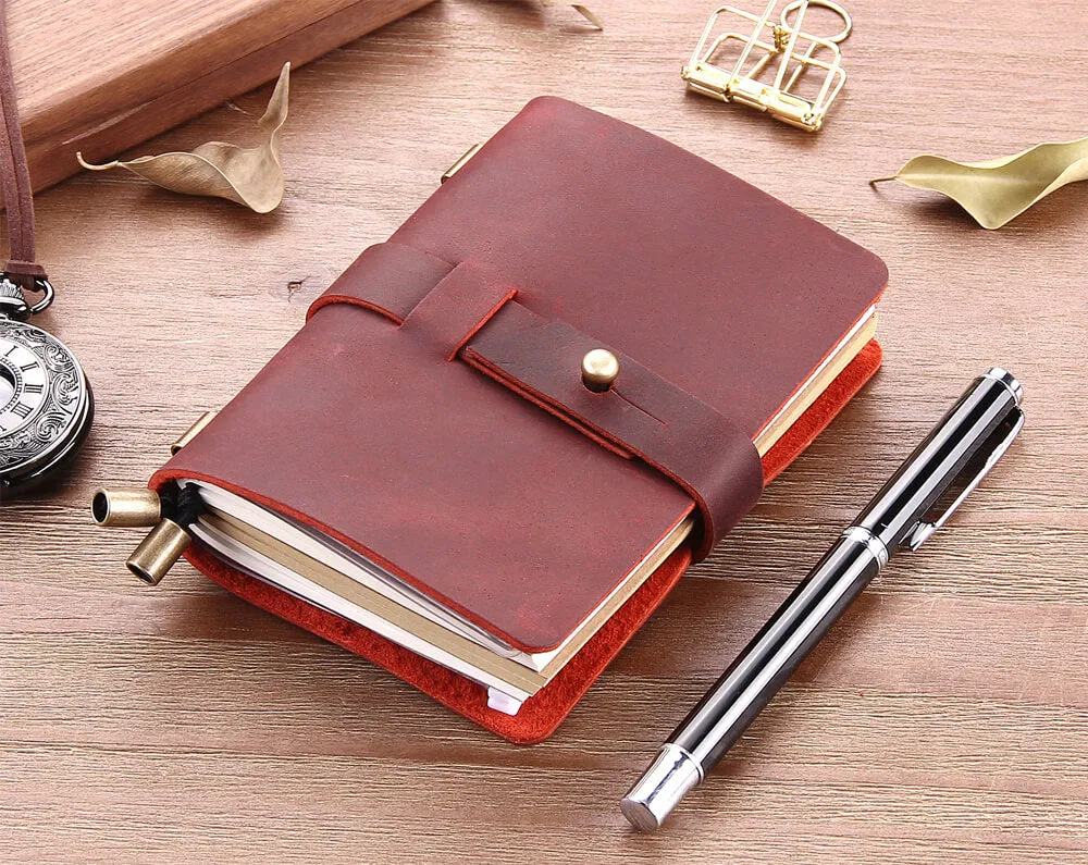 Refillable Genuine Leather Handmade Journal for Father's Day Gift