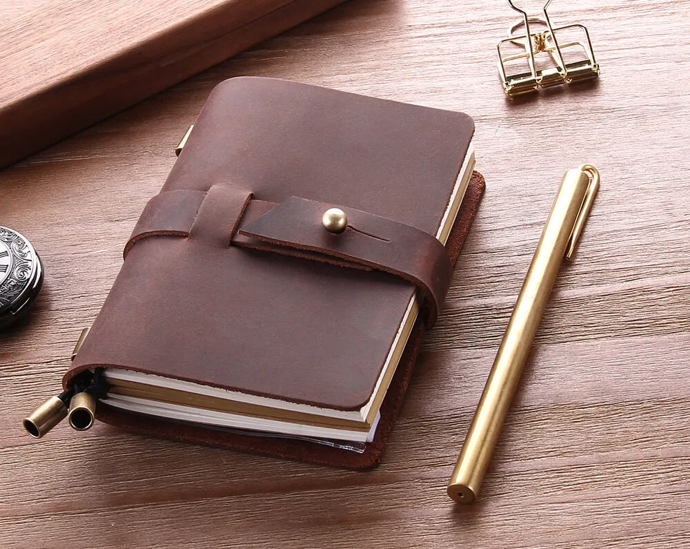 Refillable Genuine Leather Handmade Journal for Father's Day Gift