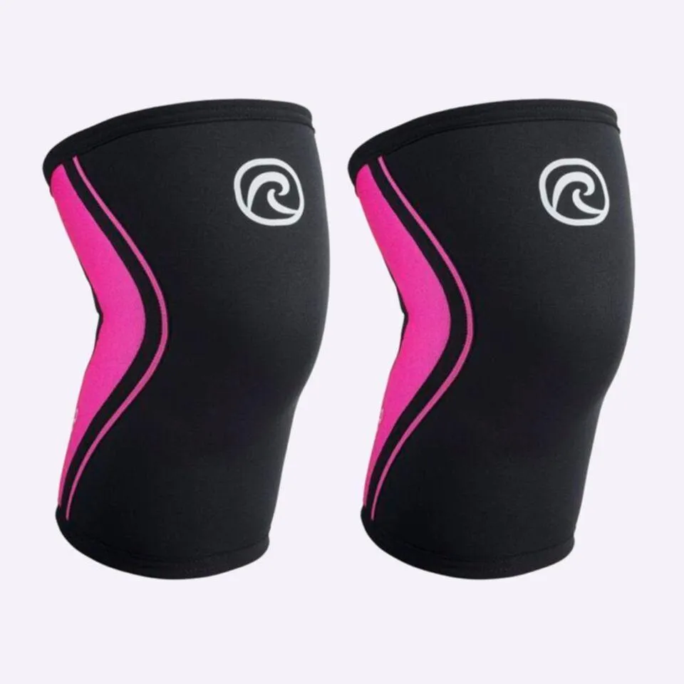 Rehband RX Knee Sleeves - 5mm - Black/Pink - PAIR