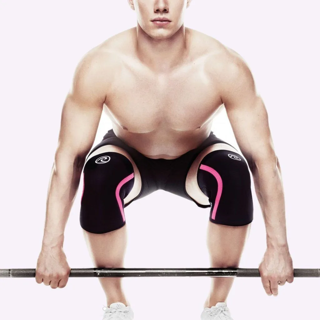Rehband RX Knee Sleeves - 7mm - Black/Pink - PAIR