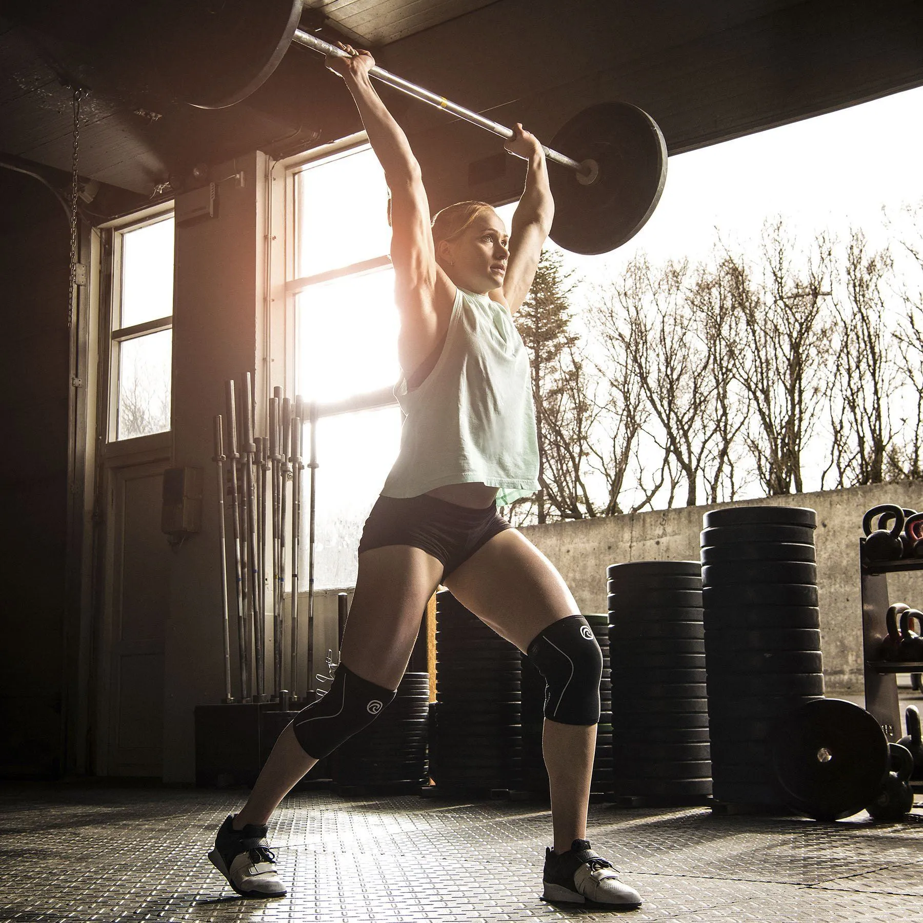 Rehband RX Knee Sleeves - 7mm - Black/White - PAIR