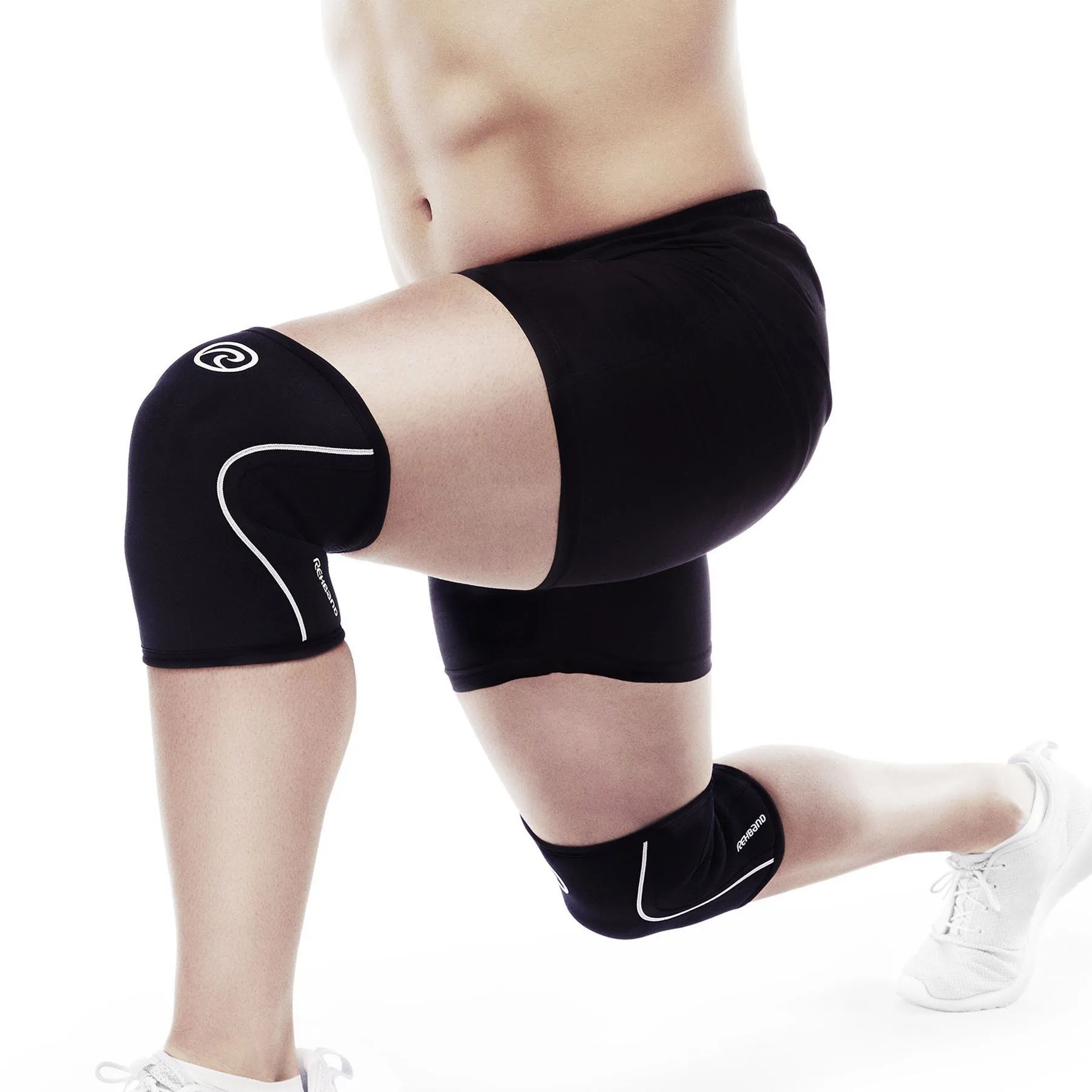 Rehband RX Knee Sleeves - 7mm - Black/White - PAIR