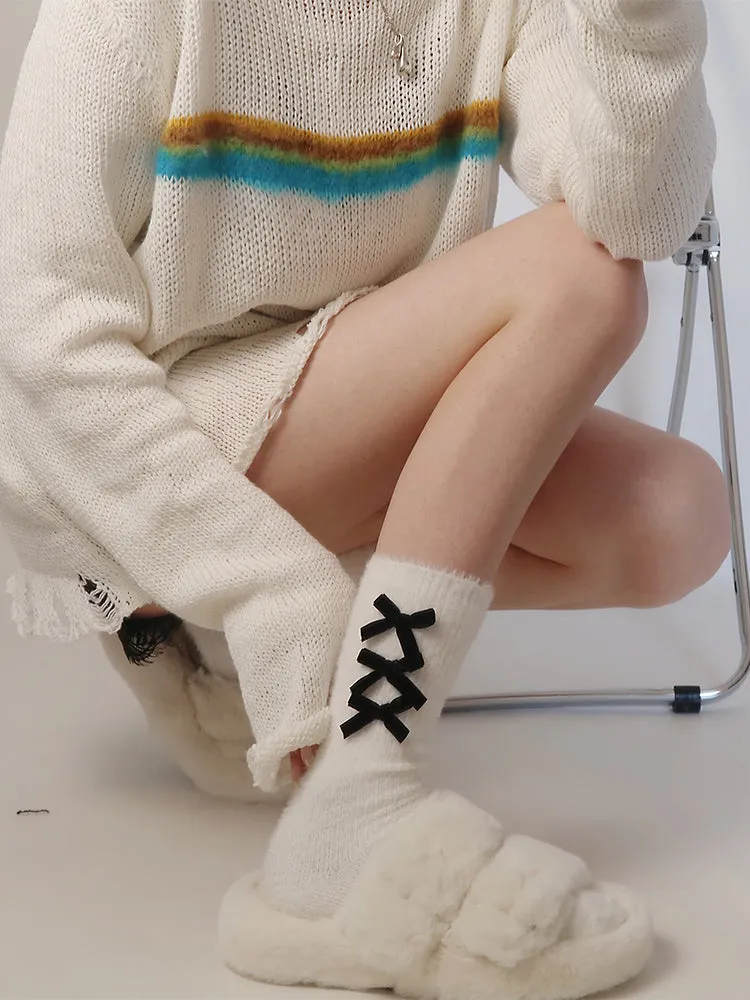 Ribbon Ribbon Ankle Socks