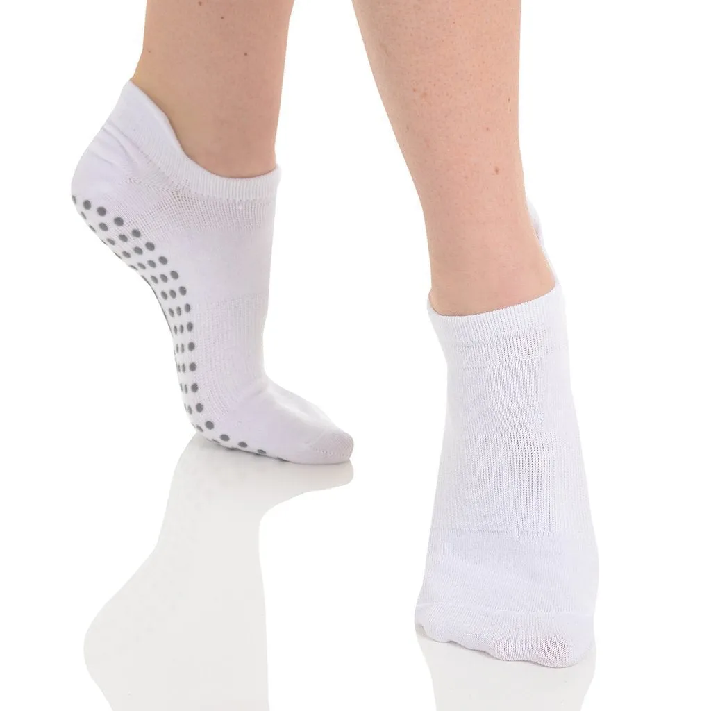 Riley Tab Back Grip Sock - White/Grey