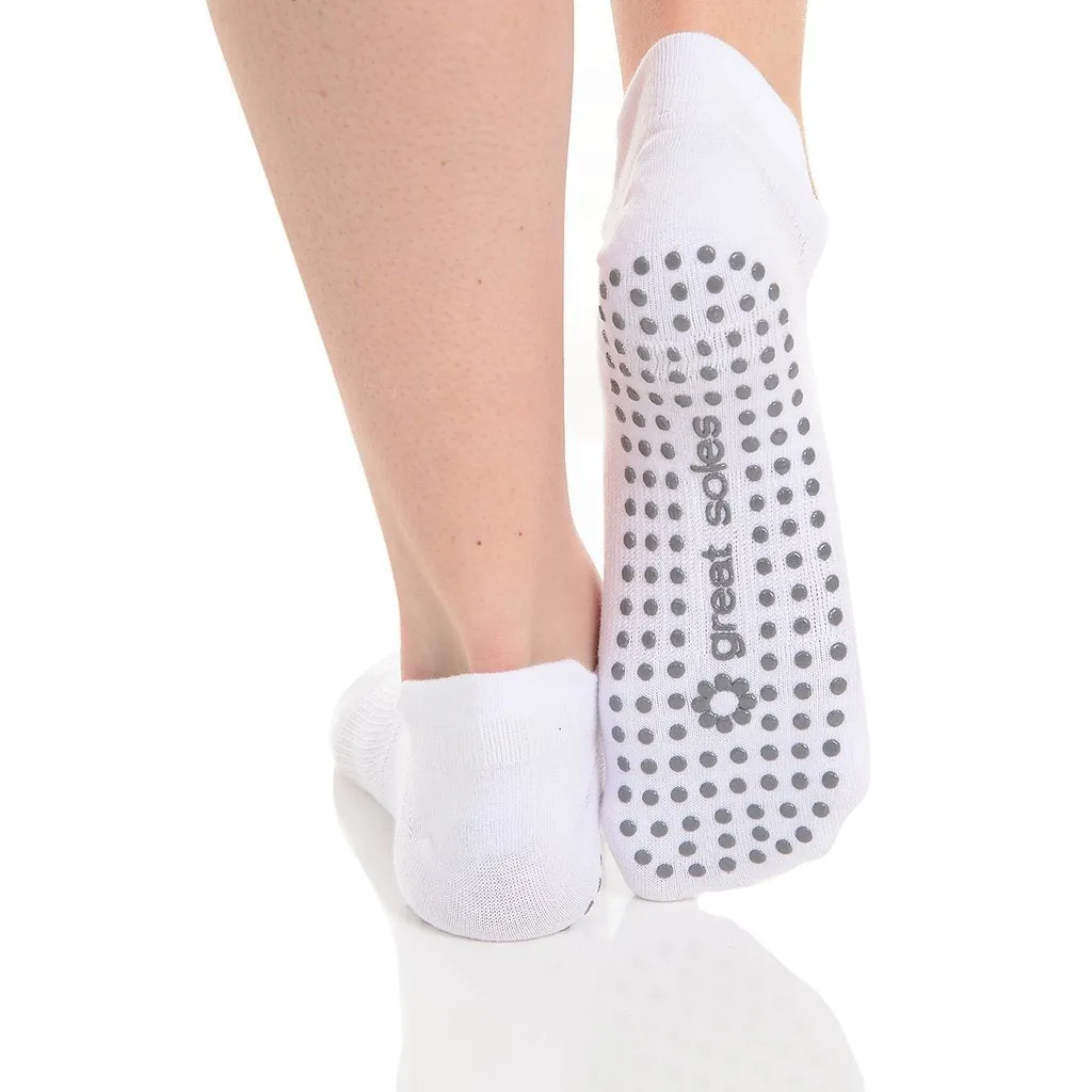 Riley Tab Back Grip Sock - White/Grey
