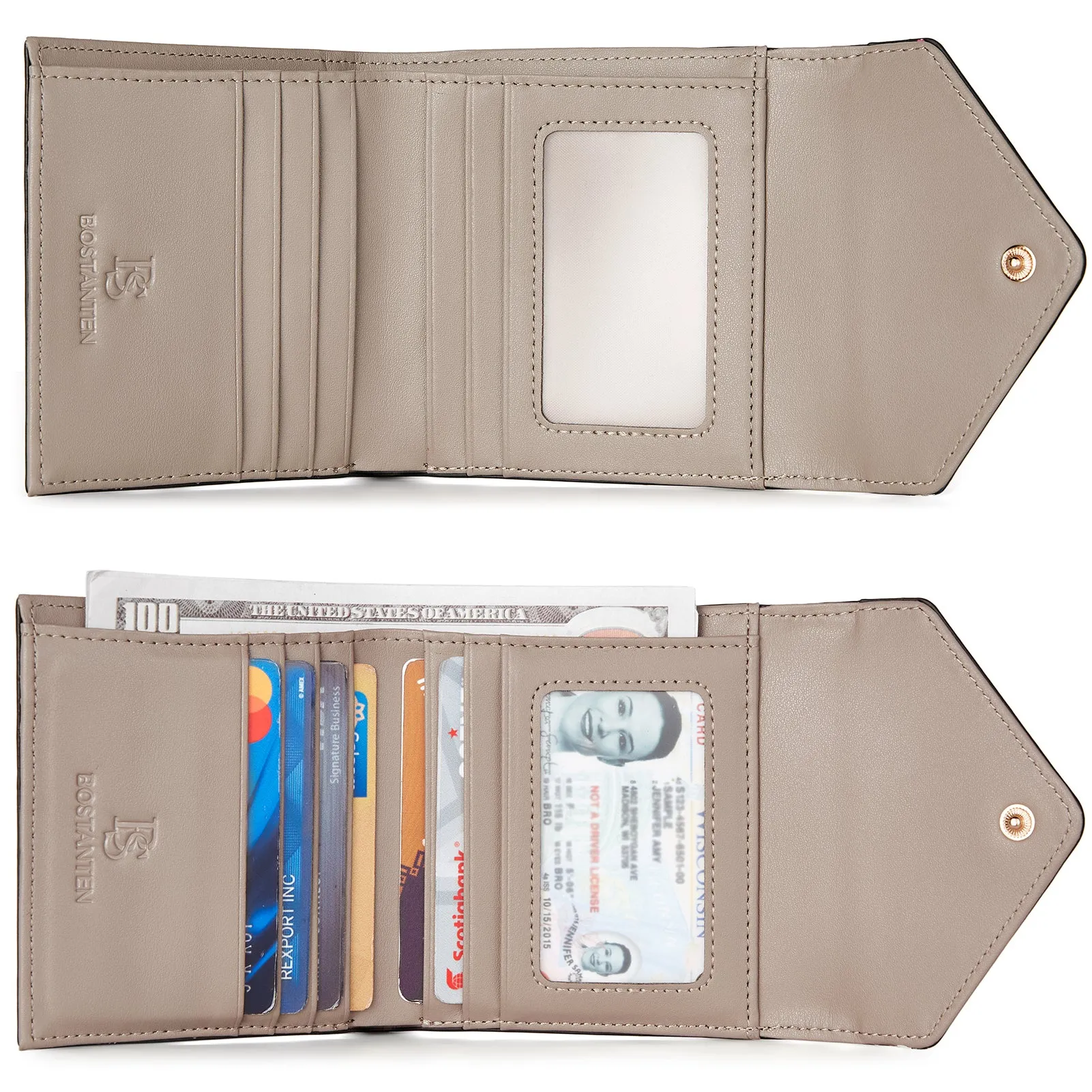 Rozenn Small Bifold Wallet with Card Case for Women in Leather