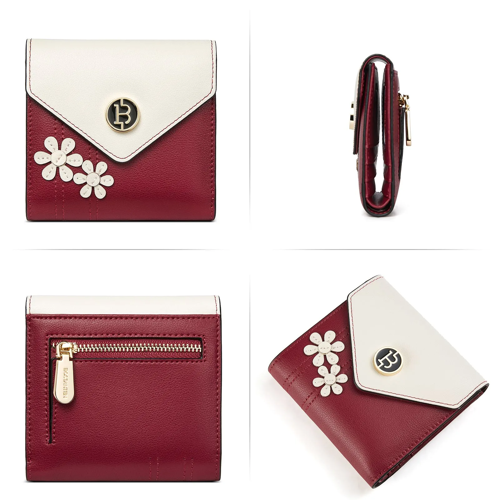 Rozenn Small Bifold Wallet with Card Case for Women in Leather
