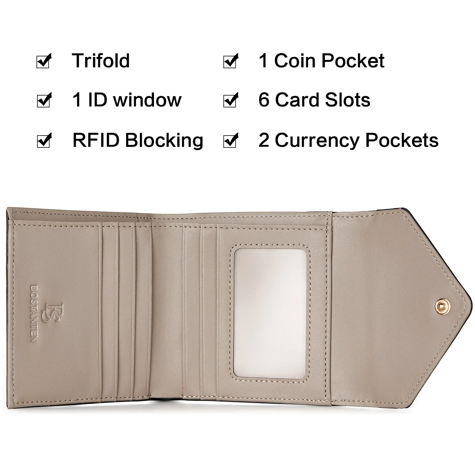 Rozenn Small Bifold Wallet with Card Case for Women in Leather